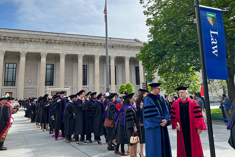 graduates in Beinecke plaza