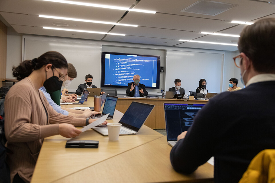 Students in a Baker Hall classroom